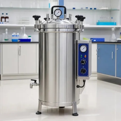Bharat Scientific World supplies laboratory autoclaves for schools, colleges, microbiology laboratories, hospitals, pharmaceutical labs, research centres and industrial quality-control laboratories. A laboratory autoclave is used for sterilization of glassware, media, instruments and routine lab materials using steam under pressure.This autoclave is suitable for biology labs, microbiology labs, nursing colleges, medical laboratories, research facilities, pharmaceutical units, food testing labs and QC departments. It can be supplied as part of a complete laboratory setup along with incubators, hot air ovens, laminar air flow cabinets, water baths, microscopes, lab glassware, lab furniture and other scientific instruments.Contact Bharat Scientific World for laboratory autoclave, steam sterilizer, microbiology lab equipment and complete laboratory equipment supply.