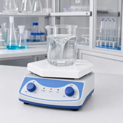 Bharat Scientific World supplies magnetic stirrers with hot plates for chemistry labs, schools, colleges, pharmaceutical labs, research centres and industrial quality-control laboratories. A magnetic stirrer with hot plate is used for stirring, mixing and heating liquid samples during routine laboratory applications.This laboratory magnetic stirrer is suitable for chemistry laboratories, college labs, research labs, pharma labs, food testing labs and QC departments. It can be supplied along with beakers, glassware, hot air ovens, water baths, incubators, lab furniture and other laboratory instruments as part of a complete laboratory setup.Contact Bharat Scientific World for magnetic stirrer with hot plate, laboratory stirrer, chemistry lab equipment and complete laboratory equipment supply.
