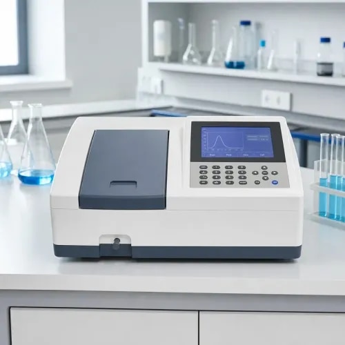 Bharat Scientific World supplies UV Visible Spectrophotometers for analytical laboratories, chemistry labs, pharmaceutical labs, research centres, water testing labs, colleges and industrial quality-control laboratories. A UV Visible Spectrophotometer is used for absorbance, transmittance and concentration measurement in routine analytical testing.This spectrophotometer is suitable for research laboratories, pharma QC departments, environmental testing labs, food testing labs, biotechnology labs, college laboratories and industrial labs. It can be supplied along with pH meters, conductivity meters, turbidity meters, glassware, lab furniture and complete laboratory setup packages.Contact Bharat Scientific World for UV Visible Spectrophotometer, visible spectrophotometer, analytical lab equipment, research lab instruments and complete laboratory equipment supply.