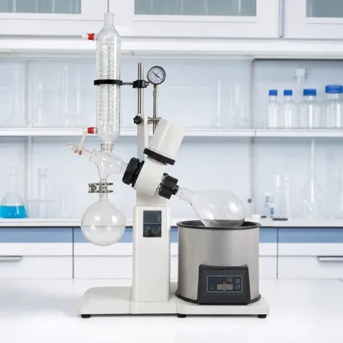 Bharat Scientific World supplies rotary evaporators for chemistry laboratories, pharmaceutical labs, research centres, colleges and industrial quality-control laboratories. A rotary evaporator is used for solvent evaporation, concentration, distillation support and sample preparation in research and production lab environments.

This rotary evaporator is suitable for organic chemistry labs, pharma R&D labs, college laboratories, research institutes, food testing labs and QC departments. It can be supplied as part of a complete laboratory setup along with vacuum pumps, chillers, glassware, heating baths, fume hoods, lab furniture and other scientific instruments.

Contact Bharat Scientific World for rotary evaporator, rotavapor, solvent evaporation equipment, research lab equipment and complete laboratory equipment supply.