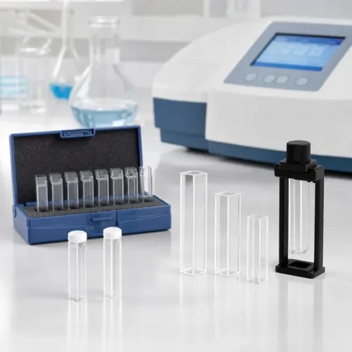 Bharat Scientific World supplies spectrophotometer cuvettes for UV Visible Spectrophotometers, colorimeters, fluorometers, analytical laboratories, research centres, colleges and industrial quality-control laboratories. Spectrophotometer cuvettes are used for holding liquid samples during absorbance, transmittance and concentration measurements.These cuvettes are suitable for chemistry labs, water testing labs, pharmaceutical QC labs, research laboratories, food testing labs and college laboratories. Options can include glass cuvettes, quartz cuvettes, disposable cuvettes and spectrophotometer accessories depending on application and instrument compatibility.Contact Bharat Scientific World for spectrophotometer cuvettes, quartz cuvettes, glass cuvettes, UV Visible Spectrophotometer accessories and complete laboratory equipment supply.