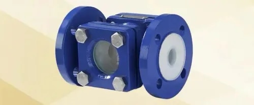DOUBLE WINDOW SIGHT FLOW INDICATORDouble Window Sight Flow Indicator/Sight Glass is a simple assembly of two glasses on single cast or fabricate body at two opposite sides. Use of these type of flow indicator is for spot inspection and view of process parameter.Specifications| Feature | Details ||---|---|| Brand | Floin || Model | SFI 110 || Size | 15 to 300 NB || Connection | Flanged/Screwed || Mounting | Horizontal / Vertical || Material | CI / WCB / CF8 / CF8M / Customized || Glass | Toughened Glass / Toughened Borosilicate Glass / Soda Lime Glass || Gasket | PTFE / CAF / NON-Asbestos || Fasteners | ASTM A193 Gr B7 - A194 Gr2H / SS304 / SS316 |