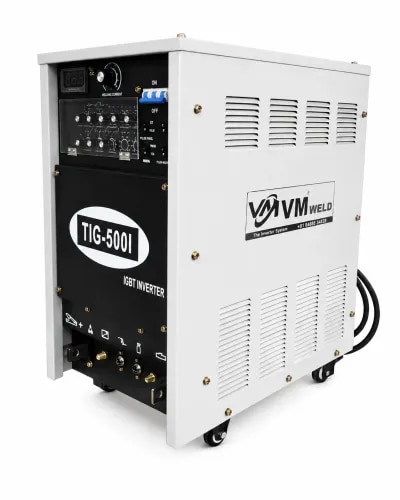 The VM WELD TIG 500I IGBT Inverter Welding Machine is a high-performance industrial welding solution designed for heavy-duty fabrication and precision welding applications. Manufactured using advanced IGBT inverter technology, this machine provides excellent arc stability, superior welding quality, and high energy efficiency.Built for continuous industrial operation, the TIG 500I delivers smooth and reliable welding performance on stainless steel, mild steel, carbon steel, alloy steel, and other ferrous metals. Its rugged construction, advanced control system, and durable components make it ideal for fabrication workshops, engineering industries, pressure vessel manufacturing, chemical plants, construction projects, and maintenance applications.The machine is engineered to provide consistent output, reduced power consumption, and enhanced productivity while maintaining excellent weld quality. With user-friendly controls and robust design, the TIG 500I is a preferred choice for professional welders and industrial manufacturers across India.✔ Advanced IGBT Inverter Technology✔ Stable Arc and Smooth Welding Performance✔ High Efficiency and Low Power Consumption✔ Heavy Duty Industrial Application✔ Excellent Weld Quality and Deep Penetration✔ Robust Metal Body Construction✔ Continuous Duty Cycle Performance✔ Easy Operation and Maintenance✔ Suitable for Stainless Steel and Mild Steel Welding✔ Reliable Performance in Industrial EnvironmentsTIG 500I Welding MachineTIG 500 Amp Welding MachineIGBT Inverter Welding MachineIndustrial TIG Welding MachineTIG Welding Machine ManufacturerTIG Welding Machine SupplierHeavy Duty TIG Welding MachineTIG Welder IndiaTIG Welding EquipmentDC TIG Welding Machine