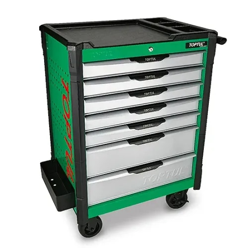 TCAP0701 7-Drawer Mobile Tool Trolley - BUMPER SERIES - GREEN product image