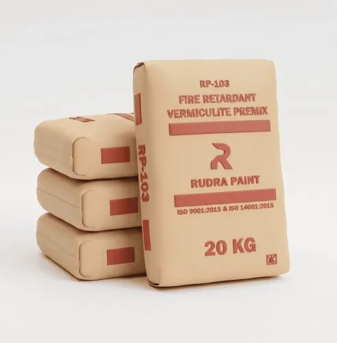 RP - 117Fire Retardant Synthetic Enamel Paint (Solvent Based) is a high-performance protective coating specially formulated to provide an attractive finish while enhancing fire resistance on various substrates. Manufactured using premium-quality synthetic resins, fire-retardant additives, pigments, and selected solvents, this paint forms a durable, smooth, and glossy film with excellent adhesion and weather resistance. It is designed to reduce flame spread and delay combustion, thereby improving the safety of painted surfaces in industrial, commercial, and residential applications. The coating offers good resistance to moisture, abrasion, chemicals, and atmospheric conditions, ensuring long-lasting protection and aesthetic appeal. Suitable for application on steel structures, machinery, metal surfaces, wood, and other properly prepared substrates, it can be applied by brush, roller, or spray. Fire Retardant Synthetic Enamel Paint is available in a wide range of colors and finishes, making it an ideal choice for environments where both decorative appearance and fire safety are essential requirements.
