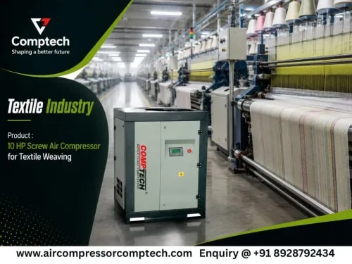 10 HP Screw Air Compressor for Textile Weaving in Ichalkaranji product image