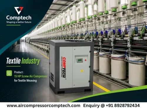 15 HP Screw Air Compressor for Textile Weaving in Ichalkaranji product image