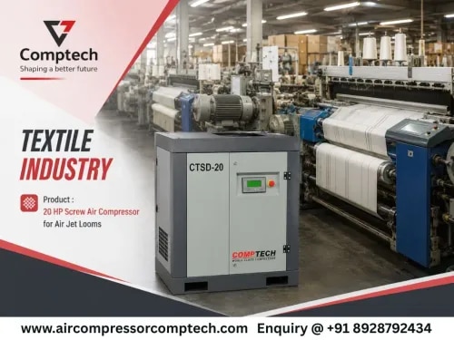 20 HP Screw Air Compressor for Air Jet Looms in Ichalkaranji product image