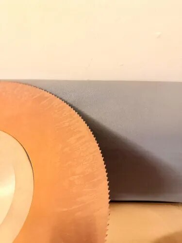 HSS Saw Blade TiN Coating for MS/GI Pipe – Product DescriptionHSS Saw Blade TiN Coating for MS/GI Pipe is specially designed for high-speed, accurate, and burr-free cutting of Mild Steel (MS) and Galvanized Iron (GI) pipes. Manufactured from premium High Speed Steel (HSS) and coated with Titanium Nitride (TiN), this blade offers excellent wear resistance, reduced friction, and a longer cutting life compared to standard HSS blades.The TiN coating helps minimize heat generation during cutting, ensuring smoother performance, improved edge retention, and consistent cutting quality even during continuous industrial use. These blades are ideal for pipe manufacturing units, steel fabrication workshops, tube mills, engineering industries, and metal processing applications.Key FeaturesPremium High Speed Steel (HSS) constructionDurable Titanium Nitride (TiN) coatingDesigned for MS and GI pipe cutting
