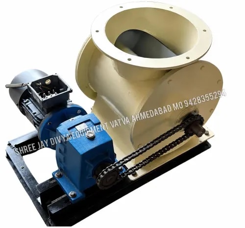 MS Rotary Air Lock Valve – Product DescriptionMS Rotary Air Lock Valve is a robust and reliable material-handling equipment designed for the controlled discharge and continuous feeding of powdery, granular, and dry bulk materials. Manufactured from high-quality Mild Steel, it provides efficient material flow while maintaining an effective air seal between different sections of a pneumatic conveying or dust collection system.The valve is widely used below hoppers, silos, cyclones, bag filters, dust collectors, and pneumatic conveying systems. Its precision-fitted rotary rotor helps regulate material discharge while minimizing air leakage and maintaining system pressure. It can be supplied with different rotor configurations, sizes, and drive arrangements according to application requirements.Key FeaturesHeavy-duty Mild Steel constructionContinuous and controlled material dischargeEffective air-locking and minimal air leakageSuitable for powder and granular materialsRobust and wear-resistant designLow-maintenance operationAvailable with direct or chain-drive arrangementsSuitable for positive- and negative-pressure pneumatic conveying systemsCustomizable sizes and configurationsApplicationsMS Rotary Air Lock Valves are commonly used in cement, chemical, fertilizer, food processing, minerals, plastics, pharmaceuticals, grain handling, dust collection, and pneumatic conveying industries.
