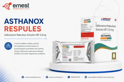 Product DescriptionAsthamol Respules contain Salbutamol Nebuliser Solution BP, a bronchodilator widely used for the treatment and prevention of bronchospasm associated with asthma, chronic obstructive pulmonary disease (COPD), and other respiratory conditions. This medicine works by relaxing the airway muscles, thereby improving airflow and making breathing easier. Buy Asthamol Respules online or order Asthamol Respules in bulk from a trusted source.DosageAsthamol Respules should be used through a nebuliser device exactly as prescribed by your doctor. The dosage may vary depending on the severity of the respiratory condition, age, and overall health of the patient. For accurate dosing instructions and to buy Asthamol Respules online, always follow medical advice.PrecautionsDriving: Usually safe, but avoid driving if you experience shakiness or dizziness.Alcohol: Limit or avoid alcohol as it may worsen respiratory symptoms.Kidney: Use with caution in patients with kidney disorders; dose adjustment may be necessary.Pregnancy/Breastfeeding: Consult your doctor before using during pregnancy or while breastfeeding.Liver: Should only be used under medical supervision if you have liver-related conditions.Side EffectsSome common side effects of Asthamol Respules may include:Tremors or shakinessHeadacheIncreased heart rate (palpitations)Dry mouth or throat irritationMuscle crampsNervousness or restlessnessWarningDo not exceed the prescribed dose of Asthamol Respules. Overuse may lead to serious complications such as irregular heartbeat, chest pain, or worsening of breathing difficulty. Always follow your doctor’s guidance when you buy Asthamol Respules online or order Asthamol Respules in bulk.FAQHow long should I use Asthamol Respules?The duration depends on your condition and response to treatment. Always follow your doctor’s advice.Are Asthamol Respules safe for daily use?Yes, when taken exactly as prescribed by your healthcare provider. Avoid self-medication.How should I store Asthamol Respules?Store in a cool, dry place away from heat and direct sunlight. Keep out of reach of children.Can Asthamol Respules be used for quick relief of asthma attacks?Yes, Asthamol Respules act as a quick-relief medicine but must only be used under a doctor’s supervision.Buy Asthamol Respules online from us, as we are a bulk supplier of Asthamol Respules. You can also order Asthamol Respules in bulk directly. For more details, connect with us today – we are a reliable third party exporter of Asthamol Respules.