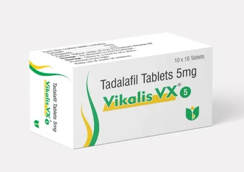 Vikalis Vx 5mg is having the drug ingredient called Tadalafil 5mg which is used to treat Erectile Dysfunction in Men. Vikalis Vx is also called the Weekend Pill as it help to achieve Erection for 24 to 36 hours if you are sexually stimulated.Vikalis Vx has proven to improve erectile function in most men, even when men suffer with mild, moderate or severe erectile dysfunction. Vikalis Vx has shown great promise with satisfactory results under clinical trials. Vikalis Vx helps to boost your confidence by improving your ability with power to maintain hard and strong erection, which will give you the ultimate satisfaction during sexual intercourse.Other Informations :Packing: Strip of 10 tabs.Delivery Lead Time: Immediate.Port of Dispatch: Mumbai.Mode of Export : Air Cargo / Sea Cargo /Door Delivery Cargo CouriersPayment Terms: Bank Wire Transfer / Letter of Credit.