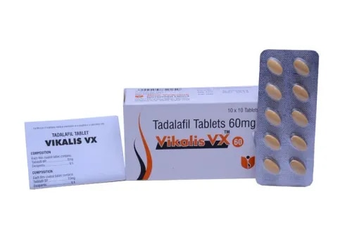 Vikalis Vx 60mg is having the drug ingredient called Tadalafil 60mg which is used to treat Erectile Dysfunction in Men. Vikalis Vx is also called the Weekend Pill as it help to achieve Erection for 24 to 36 hours if you are sexually stimulated.Vikalis Vx has proven to improve erectile function in most men, even when men suffer with mild, moderate or severe erectile dysfunction. Vikalis Vx has shown great promise with satisfactory results under clinical trials. Vikalis Vx helps to boost your confidence by improving your ability with power to maintain hard and strong erection, which will give you the ultimate satisfaction during sexual intercourse.Other Information:Packing: Strip of 10 tabsDelivery lead Time: Immediate.Port of Dispatch: Mumbai.Mode of Export: Air Cargo/Sea Cargo/Door Delivery Cargo Couriers.Payment terms: Bank wire terms