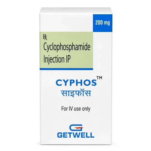 DescriptionCyphos 200mg Injection is used in the treatment of different kinds of cancers. It is also used to treat kidney disease known as nephrotic syndrome in children after other treatments have not worked. It may be also used to treat other conditions, as determined by the doctor. BenefitsIn CancerCyphos 200mg Injection helps to treat certain kinds of cancer. It may be used alone or in combination with other medicines to treat cancer in various parts of the body. Cyphos 200mg Injection kills or stops the growth of cancer cells and also prevents the multiplication of cancer cells. It is a potent and very toxic medicine and you should discuss the risks and benefits with your doctor. You should avoid drinking alcohol while having this treatment and drink plenty of water to stay hydrated.In Nephrotic syndromeNephrotic syndrome is a kidney disorder that causes your body to pass too much protein in your urine accompanied with excessive swelling over various parts of the body such as around the eyes and in the feet and ankles. Cyphos 200mg Injection works by suppressing the immune system thereby reducing inflammation and swelling that occur in nephrotic syndrome. It reduces the protein in the urine and also helps in getting rid of the extra fluid, thereby relieving the swelling over different parts of the body. This helps to restore the normal kidney function and prevents further damage to the kidneys. How to UseYour doctor or nurse will give you this medicine. Kindly do not self administer. Side EffectsMost side effects do not require any medical attention and disappear as your body adjusts to the medicine. Consult your doctor if they persist or if you’re worried about themCommon side effects of CyphosVomitingNauseaHair lossFeverBlood in urineDiarrheaDecreased white blood cell count (neutrophils)