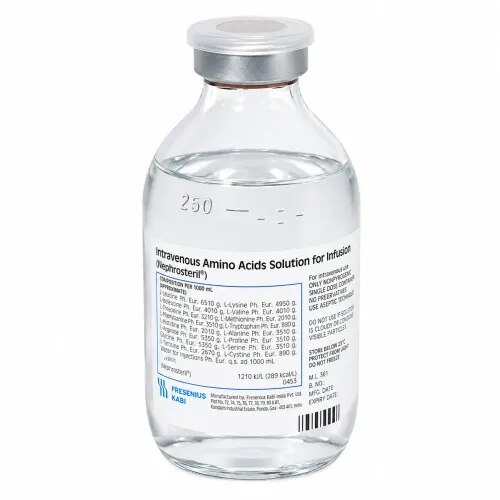 Nephrosteril Solution For Infusion is used in the treatment & prevention of vitamin & nutritional deficiencies. It can also be used in conditions such as anaemia and other nerve problemsBenefitsThis suspension is an essential amino acid, which is used for treating cold sores (caused by herpes simplex labialis). It also helps boosts the immune system. This medication can also reduce anxiety, promotes gut health, reduces diabetes-related problems and help body retain more calcium. SpecificationYour doctor or nurse will give you this medicine. Kindly do not self administer.