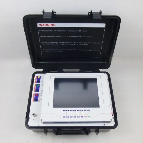 Fully automatic CT PT analyzer for on-site and lab testing of current transformers (CT) and voltage/potential transformers (VT/PT). A single test sequence measures ratio error, phase error, polarity, excitation curve and knee-point voltage, winding resistance, and secondary burden—then auto-evaluates against your selected standard and generates a test report on the spot.Key specifications- Ratio error: typical <0.02%, guaranteed <0.1% (CT ratio 1–35,000; PT ratio 1–30,000)- Phase error accuracy < 2 min, resolution 0.01 min- Output 0.1–160V AC / 0.001–5A (15A peak); extendable to 4kV AC with optional voltage booster- Knee-point voltage measurement up to 45 kV- Winding resistance 0–10 kΩ, auto-ranging- Compliant with IEC 60044-1/-2/-5/-6, IEC 61869, IEEE C57.13- 12.1