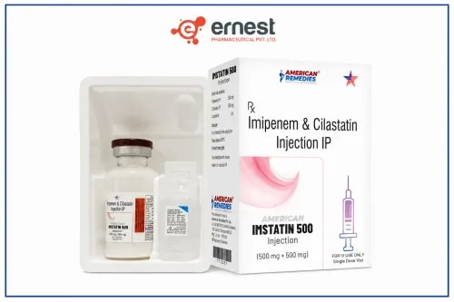 Imstatin 500 mg Injection contains a combination of Imipenem (500 mg) and Cilastatin (500 mg). It is widely used for the treatment of severe bacterial infections caused by susceptible organisms, including infections of the lungs, urinary tract, skin, abdomen, and gynecological infections. Imipenem works as a broad-spectrum antibiotic that kills bacteria by preventing cell wall synthesis, while Cilastatin prevents the breakdown of Imipenem in the kidneys, ensuring its effectiveness. Buy Imstatin 500 mg Injection online or order Imstatin 500 mg Injection in bulk from a trusted and reliable source.DosageImstatin 500 mg Injection is administered intravenously under the supervision of a healthcare professional. The dosage may vary depending on the type and severity of infection, age, body weight, and kidney function of the patient. Always follow your doctor’s advice for accurate dosing instructions before you buy Imstatin 500 mg Injection online or order Imstatin 500 mg Injection.PrecautionsDriving: Use with caution; dizziness or seizures may occur in some patients.Alcohol: Avoid alcohol during the treatment period as it may interfere with effectiveness.Kidney: Dose adjustment may be required in patients with kidney disorders.Pregnancy/Breastfeeding: Use only if clearly advised by a doctor.Liver: Administer under medical supervision in individuals with liver-related conditions.Side EffectsSome common side effects of Imstatin 500 mg Injection may include:Nausea and vomitingDiarrheaSkin rash or itchingSeizures (rare but serious)Pain or redness at the injection siteSeek medical advice immediately if you experience severe allergic reactions or persistent side effects.WarningDo not self-administer this injection. Always take it under the guidance of a registered medical practitioner. Overuse or misuse can lead to antibiotic resistance, kidney issues, or serious side effects. Always follow your doctor’s advice when you buy Imstatin 500 mg Injection online or order Imstatin 500 mg Injection in bulk.FAQWhat is Imstatin 500 mg Injection used for?It is used to treat severe bacterial infections of the lungs, urinary tract, abdomen, skin, and gynecological areas.Can I take Imstatin 500 mg Injection without a doctor’s prescription?No. It is a prescription medicine and must be used only under medical supervision.Is Imstatin 500 mg Injection safe for kidney patients?Yes, but dosage adjustment is often required. Always consult your doctor before use.How should I store Imstatin 500 mg Injection?Store in a cool, dry place away from sunlight. Keep it out of reach of children.Buy Imstatin 500 mg Injection online from us, as we are a bulk supplier of Imstatin 500 mg Injections. You can also order Imstatin 500 mg Injection in bulk directly. For more information, contact us today if you are looking for a third party exporter of Imstatin 500 mg Injections.