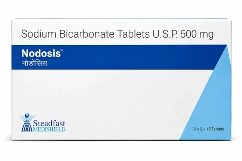 Nodosis Tablet is used in the treatment of Indigestion. It is an antacid that is used to relieve acid indigestion, heartburn, and gas.Nodosis Tablet relieves irritation by producing carbon dioxide which neutralizes the acid present in the stomach. It also increases the pH of blood and urine, thereby correcting acid indigestion, heartburn. Additionally, it helps in the removal of toxic substances from the body in certain types of poisoning.Nodosis Tablet may be taken with or without food in a dose and duration as advised by the doctor. Excessive intake may cause electrolyte imbalance leading to unwanted side effects such as stomach cramps and flatulence. Keep taking this medicine for as long as your doctor recommends. If you stop treatment too early your symptoms may come back and your condition may worsen. Let your doctor know about all other medications you are taking as some may affect, or be affected by this medicine.It is important to consult a doctor before taking Nodosis Tablet if you are suffering from stomach and kidney disease. Pregnant or breastfeeding women should also consult their doctor before taking this medicine. Benefits1. In Treatment of Indigestion:Indigestion is a feeling of discomfort or a burning sensation in the upper part of your stomach. It also causes stomach pain and a feeling of fullness. Nodosis Tablet treats indigestion and thus gives relief from its symptoms by reducing the amount of acid in the stomach. Nodosis Tablet also gives relief from excess gas by breaking trapped gas and allows its easy passage. Take Nodosis Tablet as prescribed by the doctor. Think about what foods trigger indigestion and try to avoid them; eat smaller, more frequent meals; try to lose weight if you are overweight, and try to find ways to relax. Avoid eating within 3-4 hours of going to bed. How to UseTake this medicine in the dose and duration as advised by your doctor. Swallow it as a whole. Do not chew, crush or break it. Nodosis Tablet may be taken with or without food, but it is better to take it at a fixed time.Side EffectsMost side effects do not require any medical attention and disappear as your body adjusts to the medicine. Consult your doctor if they persist or if you’re worried about them.Common side effects of Nodosis:- Stomach cramp- Flatulence