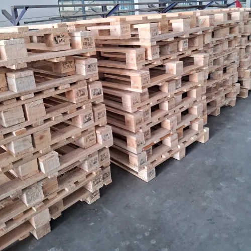 Fumigated Wooden Pallets are durable and reliable packaging solutions designed for the safe storage, handling, and transportation of goods. These pallets are treated through a fumigation process to control insects, pests, and other wood-borne organisms, making them suitable for domestic as well as export packaging applications.Manufactured using quality wooden material, Fumigated Wooden Pallets provide excellent load-bearing strength, stability, and durability during transportation. They are widely used in warehouses, manufacturing industries, logistics, chemical industries, engineering industries, and export shipments.Key Features:Strong and durable wooden constructionFumigation treatment for pest and insect controlSuitable for export packaging applicationsExcellent load-bearing capacityEasy handling with forklifts and pallet trucksAvailable in customized sizes and specificationsSuitable for industrial storage and transportationApplications:Fumigated Wooden Pallets are commonly used for export packaging, industrial goods, machinery, chemicals, automotive components, pharmaceutical products, agricultural products, and warehouse storage.