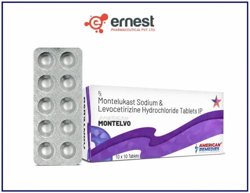 Montelvo Tablets are a powerful combination of Montelukast (10 mg) and Levocetirizine (5 mg), formulated to effectively manage symptoms associated with allergic rhinitis, seasonal allergies, and asthma-related symptoms such as sneezing, runny nose, nasal congestion, watery eyes, and breathing difficulties. This dual-action formulation works by reducing inflammation and blocking allergic reactions in the body, providing fast and lasting relief.Widely prescribed for both seasonal and perennial allergies, bulk supplier of Montelvo Tablets are a trusted choice for individuals struggling with chronic allergic conditions. If you're looking to Buy Montelvo Tablets online, contact us. DosageMontelvo Tablets should be taken orally once daily in the evening or as prescribed by your doctor. The dosage should not be altered without a doctor’s advice. For those looking to Order Montelvo Tablets in bulk, each tablet contains a fixed dose of Montelukast 10 mg and Levocetirizine 5 mg.For further dosage instructions or to Buy Montelvo Tablets online, please consult your doctor before starting the medication. PrecautionsDriving: Avoid driving or operating machinery after taking Montelvo Tablets, as it may cause drowsiness or dizziness in some individuals.Alcohol: Consumption of alcohol should be avoided or limited, as it may increase the risk of drowsiness.Kidney: Use with caution if you have kidney-related issues. Always consult your doctor before use.Pregnancy and Breastfeeding: Montelvo Tablets should be taken during pregnancy or breastfeeding only if clearly advised by your physician.Liver: Consult your healthcare expert before using Montelvo Tablets if you have liver conditions. Side EffectsCommon side effects associated with Montelvo Tablets include:Drowsiness or fatigueDry mouthHeadacheAbdominal painNauseaRash or skin irritationIf any side effects persist or worsen, discontinue use and consult a healthcare professional immediately. WarningsDo not exceed the recommended dose.This medicine is not intended to treat acute asthma attacks.Keep away from the reach of children.Always store in a cool, dry place in its original packaging. FAQsWhat is the use of Montelvo Tablets?Montelvo Tablets are used to treat allergic rhinitis, hay fever, and symptoms associated with asthma such as wheezing, sneezing, nasal congestion, and itchy eyes.Can I take Montelvo Tablets daily?Yes, Montelvo Tablets are usually taken once daily. However, always follow your doctor’s prescription for the correct dose and duration.Is it safe to use Montelvo Tablets in children?The safety and dosage for children should be discussed with a pediatrician before use.Can I stop taking Montelvo Tablets once I feel better?Do not discontinue the medicine without consulting your doctor, even if symptoms improve. Looking to order Montelvo Tablets in bulk? As a leading third party manufacturer of Montelvo Tablets, we have quality medicines to meet the requirements. Get in touch with us today to Buy Montelvo Tablets online or know more about the bulk supplier of Montelvo Tablets.