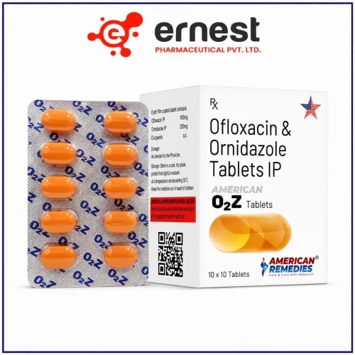 Ofloxacin 100 mg & Ornidazole 250 mg Tablet