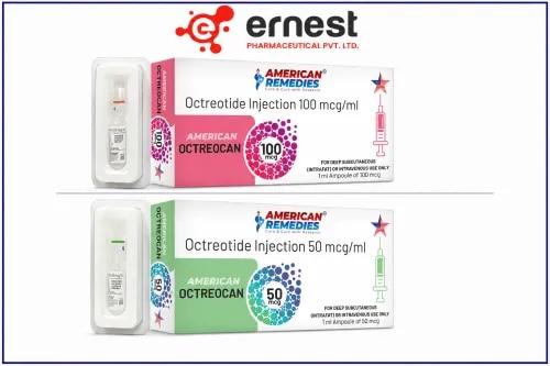 Octreocan 50 Injection & Octreocan 100 InjectionGeneric Name: OctreotideDosage Form: InjectionDescriptionOctreocan 50 Injection and Octreocan 100 Injection contain Octreotide, a synthetic analogue of the natural hormone somatostatin.Octreotide works by inhibiting the release of several hormones and gastrointestinal peptides, including growth hormone (GH), glucagon, insulin, and certain gastrointestinal hormones.Depending on the approved indication, octreotide injection may be used in the management of acromegaly and symptoms associated with certain functional neuroendocrine tumors, such as carcinoid tumors and vasoactive intestinal peptide-secreting tumors (VIPomas). It also has specialist hospital uses in certain gastrointestinal conditions according to clinical protocols.Available StrengthsProduct Active Ingredient StrengthOctreocan 50 Injection Octreotide 50 mcg/mL*Octreocan 100 Injection Octreotide 100 mcg/mL**You supplied the concentration as mcg/mL. The exact vial/ampoule volume and total drug content should be confirmed from the individual product pack.DosageOctreotide dosage varies considerably according to the condition being treated and the patient's response.Treatment may be individualized based on:Clinical indicationSeverity of symptomsHormone levelsPatient responseBlood glucoseLiver and gallbladder statusOther medicines being usedImmediate-release octreotide injection may be administered subcutaneously or intravenously, depending on the indication and product labeling.PrecautionsBlood glucose should be monitored when clinically appropriate because octreotide can cause hypoglycemia or hyperglycemia.Long-term therapy may increase the risk of gallstones and biliary abnormalities.Thyroid function may require monitoring during prolonged treatment.Heart rate should be considered, particularly in patients with cardiovascular disease.Octreotide may alter the absorption of dietary fats and certain medicines.Vitamin B12 levels may decrease in some patients receiving long-term therapy.Liver function and other relevant laboratory parameters may require monitoring.Pregnancy and breastfeeding require specialist medical assessment.Side EffectsPossible side effects include:NauseaAbdominal discomfortDiarrheaConstipationFlatulenceHeadacheInjection-site painChanges in blood glucoseOther clinically important effects may include:Gallstones or biliary sludgeBradycardiaThyroid-function abnormalitiesPancreatic or gastrointestinal disturbancesWarningOctreocan Injection is a prescription medicine that should be used under appropriate medical supervision.Octreotide can alter glucose regulation, and patients receiving insulin or other glucose-lowering medicines may require appropriate monitoring and treatment adjustment.FAQ1. What does Octreocan Injection contain?It contains Octreotide, a synthetic somatostatin analogue.2. What strengths are available?The listed variants are Octreocan 50 and Octreocan 100 Injection, corresponding to the supplied concentrations of 50 mcg/mL and 100 mcg/mL respectively.3. What is Octreotide used for?Depending on the approved indication, octreotide may be used for acromegaly and symptom control in certain functional neuroendocrine tumors.4. How does Octreotide work?It mimics somatostatin and suppresses the release of several hormones, including growth hormone and various gastrointestinal hormones.5. Can Octreotide affect blood sugar?Yes. It can cause either high or low blood glucose, so appropriate monitoring may be required.6. Can Octreotide cause gallstones?Yes. Long-term treatment can increase the risk of gallstones and other biliary abnormalities.7. How is Octreocan Injection administered?Immediate-release octreotide may be administered subcutaneously or intravenously, depending on the clinical indication and approved product instructions.8. Does Octreotide require medical monitoring?Yes. Depending on the indication and treatment duration, monitoring may include blood glucose, thyroid function, gallbladder status, heart rate, and other relevant laboratory parameters.
