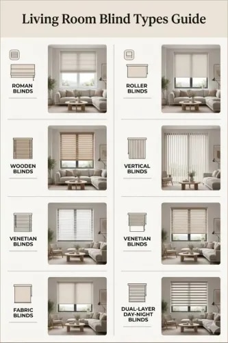 Product: Customized Window BlindsType: Roller / Roman / Venetian / Vertical / Zebra BlindsMaterial: Premium-quality fabric / PVC / Aluminium as selected.Manual chain / Cordless / Motorized