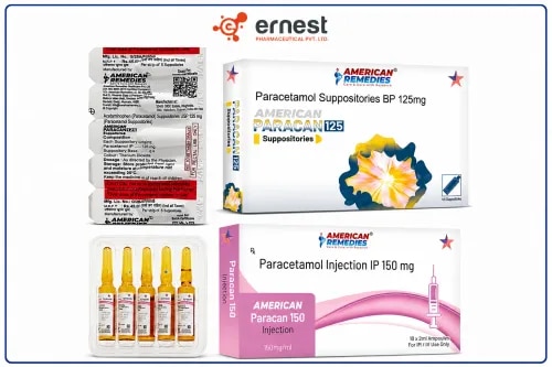 Paracan 125 Suppositories & Paracan 150 InjectionGeneric Name: Paracetamol (Acetaminophen)Pharmacopoeial Standard: USPParacan 125 Suppositories and Paracan 150 Injection contain Paracetamol (Acetaminophen), an analgesic and antipyretic medicine used to relieve mild to moderate pain and reduce fever.Paracetamol acts mainly within the central nervous system to reduce the production and activity of prostaglandins involved in pain perception and temperature regulation. Unlike NSAIDs, paracetamol has relatively little peripheral anti-inflammatory activity at usual therapeutic doses.Paracan 125 Suppositories provide a rectal dosage form that may be useful when oral administration is difficult or unsuitable.Paracan 150 Injection provides a parenteral formulation for situations where injectable paracetamol is clinically appropriate. The exact concentration, volume, and administration route should be confirmed from the product label.Available FormsProduct	Active Ingredient	Strength/FormParacan 125 Suppositories	Paracetamol (Acetaminophen) USP	125 mg Suppository*Paracan 150 Injection	Paracetamol (Acetaminophen) USP	150 mg Injection**Please verify the exact labeled strength, concentration, volume, and pack presentation before publishing.Dosage & AdministrationParacetamol dosage depends on:Patient's ageBody weightSeverity of pain or feverRoute of administrationLiver functionOther paracetamol-containing medicines being usedParacan 125 SuppositoriesAdministered rectally according to the prescribed or labeled dosing instructions.Paracan 150 InjectionShould be administered by an appropriately trained healthcare professional according to the approved route, concentration, and dosing protocol.Particular care is required to calculate the total daily paracetamol dose from all products and routes.PrecautionsDo not exceed the recommended total daily dose.Check whether other medicines contain paracetamol/acetaminophen.Use additional caution in patients with liver impairment.Chronic heavy alcohol use can increase the risk of liver toxicity.Malnutrition, dehydration, or low body weight may require additional clinical consideration.Suppositories should be used rectally and not swallowed.Injectable formulations require accurate dose calculation, particularly in children and low-body-weight patients.Pregnancy and breastfeeding should follow appropriate medical guidance.Side EffectsParacetamol is generally well tolerated when used at recommended doses. Possible adverse effects include:NauseaVomitingAbdominal discomfortRashHypersensitivity reactionsRare but serious reactions may include:Severe allergic reactionsSerious skin reactionsBlood-cell abnormalitiesLiver injury, particularly following overdose or excessive cumulative exposureWarningParacetamol overdose can cause severe and potentially life-threatening liver injury.Patients and caregivers should avoid taking multiple medicines containing paracetamol at the same time unless total exposure has been carefully considered.FAQ1. What does Paracan contain?Paracan contains Paracetamol, also known as Acetaminophen.2. What is Paracan used for?Paracetamol is used to reduce fever and relieve mild to moderate pain.3. What is Paracan 125 Suppository?It is a rectal paracetamol formulation, listed as a 125 mg presentation, that may be useful when oral administration is difficult or inappropriate.4. What is Paracan 150 Injection?It is an injectable presentation of paracetamol. The exact 150 mg concentration/presentation and administration instructions should be confirmed from its product label.5. Is Paracetamol an NSAID?No. Paracetamol is an analgesic and antipyretic but is not classified as a conventional NSAID and has limited peripheral anti-inflammatory activity.6. Can Paracetamol damage the liver?Yes. Excessive doses can cause serious liver toxicity, particularly following overdose.7. Can other Paracetamol medicines be taken with Paracan?The total paracetamol exposure from all medicines and dosage forms must be considered to avoid accidental overdose.8. When are Paracetamol suppositories useful?Rectal formulations can be useful when oral administration is difficult or unsuitable, provided the appropriate dose and formulation are used.