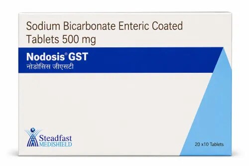 Nodosis GST Tablet is an antacid and anti-gas formulation used for the symptomatic management of acid indigestion, heartburn, stomach acidity and excess intestinal gas. It works by reducing the effect of excess stomach acid while helping relieve discomfort associated with trapped gas.The formulation helps neutralize gastric acidity and may provide relief from symptoms such as a burning sensation in the stomach, abdominal discomfort, fullness and bloating. Nodosis GST Tablet should be used according to the dosage and duration recommended by a healthcare professional.Key Uses & BenefitsRelief from Acid Indigestion:Nodosis GST Tablet helps manage discomfort caused by excess stomach acid, including burning or uneasiness in the upper abdomen.Heartburn Management:Its antacid action helps neutralize stomach acid, providing symptomatic relief from heartburn and acid-related discomfort.Gas & Bloating Relief:The medicine can help reduce discomfort associated with trapped gas, abdominal fullness and flatulence.Acid Neutralization:By reducing excess gastric acidity, the formulation supports temporary relief from common acid-related digestive symptoms.How to Take Nodosis GST TabletTake Nodosis GST Tablet only in the dose and for the duration advised by your doctor. The tablet should be swallowed whole and should not be crushed, chewed or broken. It may be prescribed with or without food.Excessive or prolonged use without medical guidance should be avoided because it may disturb the body's electrolyte balance.Safety & PrecautionsPatients with a history of kidney disease or significant stomach problems should inform their doctor before using this medicine. Pregnant or breastfeeding women should seek medical advice before taking it. Also inform your healthcare professional about other medicines you are using because antacids may affect how certain medicines are absorbed or work.Possible Side EffectsSome people may experience:Stomach crampsFlatulence or increased gasAbdominal discomfortConsult a healthcare professional if symptoms persist, become troublesome, or any unexpected reaction occurs.