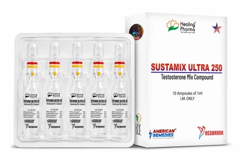 Sustamix Ultra 250 Injection is a testosterone-based injectable formulation containing a mixture of testosterone compounds. Testosterone preparations may be prescribed as replacement therapy in males with confirmed testosterone deficiency (hypogonadism) when clinically appropriate.Testosterone's RoleTestosterone is an androgen hormone involved in maintaining:Male sexual development and characteristicsMuscle and bone healthNormal reproductive and sexual functionRed blood cell productionGeneral androgen-dependent physiological functionsTestosterone replacement is intended to restore deficient hormone levels rather than enhance performance in individuals with normal testosterone levels.Before Starting TherapyA healthcare professional should generally confirm testosterone deficiency through appropriate symptoms, clinical assessment, and laboratory testing before initiating replacement therapy.Important factors to evaluate include:Testosterone levelsProstate health and relevant risk factorsHemoglobin and hematocritCardiovascular historyLiver and kidney conditionsFertility plansOther medicines and hormone treatmentsMonitoring During Testosterone TherapyFollow-up may include monitoring of:Testosterone Level → Hematocrit/Hemoglobin → Clinical Response → Prostate Assessment where appropriateTestosterone can increase red blood cell production and potentially cause erythrocytosis, making hematocrit monitoring particularly important.Possible Adverse EffectsPotential effects include:Acne or oily skinInjection-site discomfortFluid retentionIncreased hematocritMood or libido changesGynecomastiaChanges in cholesterol levelsExogenous testosterone can also suppress sperm production and fertility.Important Safety InformationTestosterone therapy requires medical supervision. It should not be used for non-medical bodybuilding or athletic performance enhancement.Patients with certain prostate or breast cancers, significant erythrocytosis, or other contraindications may not be suitable for testosterone treatment. Cardiovascular, prostate, hematological, and fertility considerations should be evaluated individually.