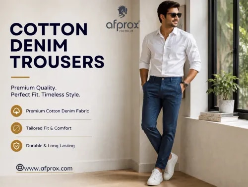 COTTON DENIM TROUSERS product image
