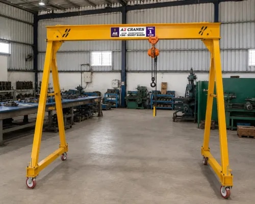 A Frame Crane Manufacturer in CoimbatoreA Frame CraneA2 Cranes is a reliable A Frame Crane Manufacturer in Coimbatore, offering robust and practical lifting solutions for industrial, construction, maintenance, and material-handling applications. An A Frame Crane, also known as an A-Frame Gantry Crane in many applications, is designed with a strong A-shaped supporting structure that provides stability while lifting and moving loads.Our A Frame Cranes can be customized according to lifting capacity, working height, span, travel requirements, and application conditions.Reliable A Frame Crane SolutionsA2 Cranes designs A Frame Cranes with a focus on strength, stability, safety, smooth operation, and ease of handling. These cranes are suitable for lifting and positioning heavy equipment, machinery, components, fabrication materials, and other industrial loads.The crane can be configured for different working environments and applications based on customer requirements.Key Features of A Frame Crane• Strong A-shaped structural frame• Robust and durable construction• Stable load-supporting structure• Suitable for industrial lifting applications• Customized lifting capacity• Customized working height and span• Smooth lifting and load positioning• Easy installation and operation• Suitable for indoor and outdoor applications• Low maintenance requirements• Application-specific design optionsApplications of A Frame CraneA Frame Cranes are suitable for various industrial and material-handling applications, including:• Manufacturing Industries• Engineering Industries• Fabrication Units• Automobile Industries• Construction Sites• Machinery Workshops• Warehouses• Maintenance Areas• Equipment Handling• Steel Industries• Foundries• Industrial WorkshopsAdvantages of A Frame CraneStrong and Stable StructureThe A-shaped frame provides a stable supporting structure for lifting and handling loads in demanding work environments.Flexible Material HandlingA Frame Cranes can be designed for different lifting and movement requirements, making them suitable for a variety of industrial applications.Space EfficientThe crane can be configured to suit available workspace and operational requirements, helping industries make effective use of their working area.Customized DesignA2 Cranes develops A Frame Crane solutions based on lifting capacity, working height, span, movement requirements, and site conditions.Easy OperationSuitable hoisting and control systems can be incorporated to provide convenient and controlled lifting operations.Why Choose A2 Cranes?A2 Cranes combines engineering expertise, quality fabrication, customized design, and customer-focused service to deliver dependable crane solutions.Our A Frame Cranes are developed with attention to structural strength, operational requirements, and long-term industrial performance.Based in Coimbatore, Tamil Nadu, A2 Cranes serves customers looking for reliable A Frame Crane and material-handling solutions.Technical SpecificationsA Frame Crane specifications can be customized according to the customer's application:• Lifting Capacity: As per requirement• Working Height: As per application• Span: Customized• Hoist: Electric / Application-specific• Movement: Fixed / Mobile / Application-specific• Control: Pendant / Remote / Customized• Power Supply: As per application• Structure: Heavy-duty fabricated A-frame• Installation: Based on site requirementsGet a Customized A Frame CraneLooking for a dependable A Frame Crane Manufacturer in Coimbatore?A2 Cranes provides customized A Frame Crane solutions designed for safe, efficient, and reliable industrial lifting and material handling.A2 Cranes – Strong Structures. Reliable Lifting. Efficient Material Handling.
