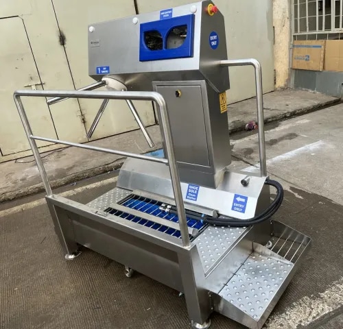 3-in-1 Industrial Hygiene Station | Sole Washer, Hand Sanitizer & Access Turnstile product image