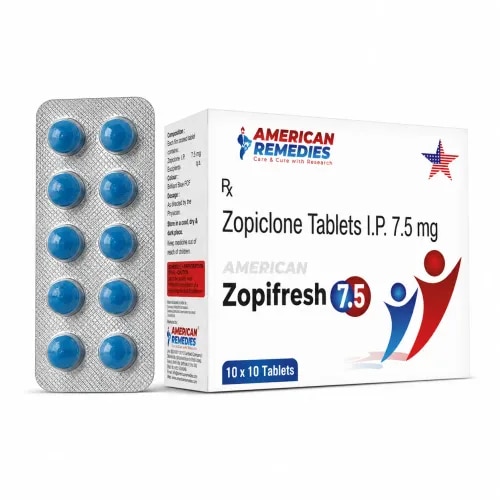 Zopifresh 7.5 Tablets contain Zopiclone Tablets IP, a non-benzodiazepine hypnotic medicine widely used in the short-term treatment of insomnia. It helps patients fall asleep faster, reduces night awakenings, and improves overall sleep quality. This medicine works by calming the brain and nervous system, thereby promoting restful sleep. Buy Zopifresh 7.5 Tablets online or order 7.5mg Zopifresh Tablets in bulk from a trusted source.DosageZopifresh 7.5 Tablets should be taken orally with water, exactly as prescribed by your doctor. It is usually recommended before bedtime to aid sleep. Dosage may vary depending on the severity of insomnia, age, and overall health condition. For precise dosing instructions and to buy Zopifresh 7.5 Tablets online, consult your healthcare provider.PrecautionsDriving: Avoid driving or operating heavy machinery after taking this medicine as it may cause drowsiness.Alcohol: Do not consume alcohol while on this medication, as it may increase sedative effects.Kidney: Use cautiously in patients with kidney problems; dose adjustments may be required.Pregnancy/Breastfeeding: Not recommended unless advised by a doctor.Liver: Patients with liver impairment should use it only under strict medical supervision.Side EffectsSome common side effects of Zopifresh 7.5 Tablets may include:Daytime drowsinessDizzinessDry mouthHeadacheBitter taste in mouthWarningDo not exceed the prescribed dosage. Prolonged or misuse may cause dependency, withdrawal symptoms, or memory issues. Always follow your doctor’s advice when you buy Zopifresh 7.5 Tablets online or order 7.5mg Zopifresh Tablets in bulk.FAQ1. What are Zopifresh 7.5 Tablets used for?They are prescribed for the short-term treatment of insomnia to help improve sleep quality.2. Can I take Zopifresh 7.5 Tablets daily?Yes, but only for the duration recommended by your doctor. Long-term use is not advised due to the risk of dependence.3. How should I store Zopifresh 7.5 Tablets?Store in a cool, dry place away from direct sunlight and moisture. Keep out of reach of children and pets.4. Are Zopifresh 7.5 Tablets addictive?They may cause dependence if used for a long time or at higher doses than prescribed. Always use under medical guidance.Buy Zopifresh 7.5 Tablets online from us, as we are a bulk supplier of Zopifresh 7.5 Tablets. You can also order 7.5mg Zopifresh Tablets in bulk directly. For more details regarding the third party exporter of Zopifresh 7.5mg Tablets, contact us today!