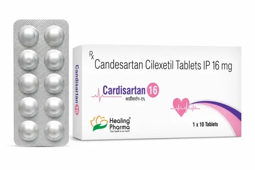 Cardisartan 16 TabletsActive Ingredient: Candesartan Cilexetil 16 mgDosage Form: Oral TabletsMedicine Family: Angiotensin II Receptor Blocker (ARB)Therapeutic Segment: CardiovascularMedicine PurposeCardisartan 16 contains Candesartan Cilexetil, an ARB medicine used primarily for blood-pressure management. Candesartan also has an established role in selected patients with heart failure, depending on approved labeling and individual clinical requirements.From Prodrug to Active MedicineCandesartan Cilexetil is a prodrug. After oral administration, it is converted in the body to active candesartan.The active medicine selectively blocks angiotensin II AT1 receptors.Less vasoconstriction → Reduced vascular resistance → Lower blood pressureIt also reduces aldosterone-related effects of angiotensin II.Cardisartan's Cardiovascular RolesHypertensionHelps control elevated blood pressure and forms part of long-term cardiovascular risk management.Heart FailureCandesartan may be incorporated into treatment for certain patients with heart failure when clinically indicated.Vascular Protection StrategyEffective blood-pressure management helps reduce the long-term burden that uncontrolled hypertension places on the heart, brain, kidneys, and blood vessels.Patient CheckpointsParticular care may be required when there is:Kidney impairmentSignificant dehydration or volume depletionElevated potassiumLow blood pressureRenal artery stenosisConcurrent use of potassium supplements or other medicines affecting the renin-angiotensin systemPossible Treatment EffectsMost patients do not experience every adverse effect. Reported effects can include:Dizziness | Hypotension | Headache | Increased potassium | Changes in kidney functionSignificant facial, lip, tongue, or throat swelling requires urgent medical attention.Pregnancy: Major RestrictionMedicines acting on the renin-angiotensin system, including Candesartan, can cause serious fetal harm. Cardisartan should not be used during pregnancy, and pregnancy occurring during treatment requires prompt medical consultation.FAQs1. What does “Cilexetil” mean in Candesartan Cilexetil?It refers to the prodrug form that is converted to active candesartan after administration.2. Does Cardisartan 16 slow the heartbeat?It does not primarily work by slowing heart rate. Its main action is blocking angiotensin II receptors and reducing vascular resistance.3. Why might potassium be checked?ARB medicines can increase serum potassium, particularly in patients with kidney problems or those using other potassium-increasing medicines.4. Is Cardisartan only used for hypertension?No. Candesartan may also have a therapeutic role in certain patients with heart failure, according to approved indications.5. Should treatment be stopped once blood pressure becomes normal?A normal reading may reflect effective treatment. Antihypertensive therapy should not be changed or discontinued without medical guidance.