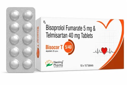 Description of Base Product/ServiceBisocor T-5/40 is a combination cardiovascular medicine containing Bisoprolol Fumarate and Telmisartan. It combines two antihypertensive drug classes with complementary mechanisms to support effective blood-pressure management.Bisoprolol is a selective beta-1 adrenergic blocker that helps decrease heart rate and cardiac workload. Telmisartan is an angiotensin II receptor blocker (ARB) that reduces angiotensin II-mediated vasoconstriction, helping blood vessels relax and lower blood pressure.Bisocor T-5/40 may be prescribed for hypertension when combination therapy is clinically appropriate. Treatment should be individualized, with monitoring of blood pressure, heart rate, renal function and electrolytes where indicated.