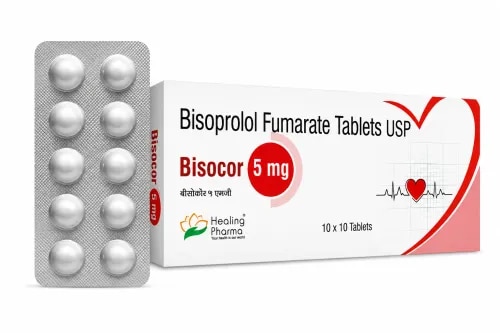 Bisocor 5mg TAablet : Generic Name: Bisoprolol FumarateStrength: 5 mgDosage Form: TabletDrug Group: Selective Beta-1 BlockerTherapeutic Category: Cardiovascular MedicineRoute: OralPrescription Status: Prescription medicineBisoprolol Fumarate 5 mgBisocor 5 contains Bisoprolol Fumarate 5 mg, a selective beta-1 adrenergic receptor blocker used in cardiovascular therapy. Its primary action is concentrated on the heart, where it reduces excessive sympathetic stimulation and helps control heart rate and cardiac workload.Why Bisocor 5 Is ImportantControlling excessive sympathetic stimulation can be valuable because persistent elevation of heart rate and blood pressure can increase cardiovascular workload.In appropriate patients, Bisoprolol therapy can contribute to:Heart-rate controlBlood-pressure managementReduced cardiac workloadLong-term management of stable chronic heart failure where indicatedStorage & Handling ChecklistFor maintaining Bisocor 5 tablet quality:✓ Keep tablets in the original blister and carton.✓ Follow the storage temperature stated on the marketed pack.✓ Protect from excessive heat and moisture.✓ Handle tablets with clean, dry hands.✓ Do not use medicine from significantly damaged packaging.✓ Check the expiry date before administration.✓ Keep the medicine away from children.✓ Avoid transferring tablets into unidentified containers.✓ Follow any additional manufacturer-specific instructions printed on the pack.Frequently Asked Questions1. What does Bisocor 5 contain?It contains Bisoprolol Fumarate 5 mg.2. What type of beta blocker is Bisoprolol?Bisoprolol is considered a beta-1 selective (cardioselective) beta blocker, although selectivity is not absolute.3. Can Bisocor 5 reduce heart rate?Yes. Slowing of heart rate is one of the expected pharmacological effects of Bisoprolol.4. Why should blood pressure and pulse be monitored?Excessive beta blockade can produce symptomatic bradycardia or hypotension in susceptible patients.5. Can a person with asthma use Bisoprolol?Its beta-1 selectivity may provide greater cardiac selectivity than non-selective beta blockers, but bronchospasm remains a potential concern. Medical assessment is necessary.6. Does Bisocor affect low-blood-sugar symptoms?It can mask certain adrenergic symptoms of hypoglycemia, especially a rapid heartbeat.7. Why shouldn't Bisocor be stopped suddenly?Abrupt withdrawal can cause rebound cardiovascular effects and may worsen underlying cardiac disease.8. How should Bisocor 5 be stored?Keep it in the original packaging under the storage conditions printed on the product label, protected from excessive heat and moisture.