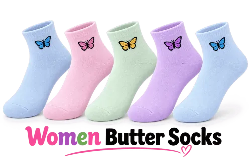 Women Butter Socks – SR IndustriesProduct OverviewWomen Butter Socks from SR Industries are designed to provide a soft, smooth, and comfortable feel for everyday use. These socks are made with comfortable, stretchable fabric that offers a gentle fit around the feet. Their lightweight design makes them suitable for daily wear, office use, casual outings, travel, and other activities.With attractive colors and designs, Women Butter Socks are a practical and stylish choice for women. SR Industries offers quality socks suitable for retailers, wholesalers, distributors, resellers, and bulk buyers.Key FeaturesSoft and smooth fabricComfortable and lightweight constructionStretchable material for a flexible fitSkin-friendly feelComfortable elastic gripAttractive colors and designsSuitable for regular useEasy to wear and maintainDurable stitchingSuitable for wholesale and bulk ordersApplicationsWomen Butter Socks are suitable for:Daily wearOffice wearCasual wearTravelWalkingIndoor useSports and light activitiesCollege and outdoor useRegular footwearWhy Choose SR Industries?SR Industries provides quality women’s socks designed with comfort, fit, and everyday usability in mind. Women Butter Socks can be supplied in different sizes, colors, designs, and packaging options according to customer requirements, making them suitable for both retail and bulk purchasing.Frequently Asked Questions (Q&A)Q1. What are Women Butter Socks?Women Butter Socks are soft and comfortable socks designed for women, offering a smooth feel and flexible fit for everyday use.Q2. Why are they called Butter Socks?The term “butter socks” generally refers to socks with a particularly soft, smooth, and comfortable fabric feel.Q3. Are Women Butter Socks suitable for daily wear?Yes. Their soft and lightweight construction makes them suitable for regular everyday use.Q4. Are these socks stretchable?Yes. The fabric is designed to provide flexibility and a comfortable fit on the foot.Q5. What type of footwear can be worn with these socks?They can be worn with casual shoes, sneakers, sports shoes, office shoes, and other suitable footwear.Q6. Are different colors and designs available?Yes. SR Industries can offer Women Butter Socks in different colors, patterns, and designs depending on availability and requirements.Q7. Can I purchase Women Butter Socks in bulk?Yes. Bulk and wholesale orders are suitable for retailers, wholesalers, distributors, and resellers.Q8. Can the socks be customized for bulk orders?Customization of color, design, size, packaging, or other specifications may be available for bulk requirements, subject to discussion.Q9. Who can buy Women Butter Socks from SR Industries?Retailers, wholesalers, distributors, resellers, garment stores, footwear shops, and other businesses can purchase these socks in bulk.Q10. How can I get more information about Women Butter Socks?Contact SR Industries for product specifications, available designs, pricing, packaging, and bulk-order requirements.