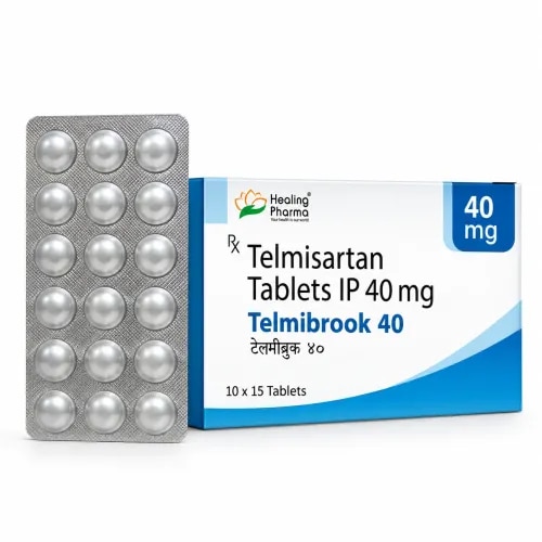 Telmibrook 40 contains Telmisartan, an angiotensin II receptor blocker (ARB) used primarily for the management of hypertension. It works by selectively blocking the angiotensin II AT1 receptor, thereby reducing angiotensin II-mediated vasoconstriction and aldosterone activity.This action helps relax blood vessels, reduce peripheral vascular resistance and support effective blood-pressure control. Depending on locally approved indications and the patient's cardiovascular risk profile, Telmisartan may also be used for cardiovascular risk reduction in selected high-risk patients.Telmibrook 40 is a prescription medicine and should be taken according to medical guidance. During treatment, blood pressure, renal function and serum potassium may require monitoring. Telmisartan and other medicines acting on the renin-angiotensin system should not be used during pregnancy.
