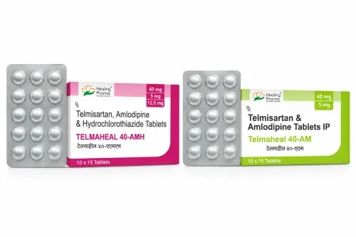 Telmaheal 40-AMH And AM Product Information: Product Name: Telmaheal 40-AMH & AMProduct Type/Category: General Medicine / Cardiovascular & Antihypertensive MedicineBrand Name: Telmaheal 40-AMH & AMGeneric Name: Telmisartan + Amlodipine + HydrochlorothiazideComposition : Telmisartan, Amlodipine and HydrochlorothiazideIndividual Strengths: As per product packagingDosage Form: TabletTelmaheal 40-AMH is a triple-combination antihypertensive medicine containing Telmisartan, Amlodipine and Hydrochlorothiazide. These three components act through complementary mechanisms to support blood-pressure control when combination therapy is clinically appropriate.Telmisartan is an angiotensin II receptor blocker (ARB) that reduces angiotensin II-mediated vasoconstriction. Amlodipine is a calcium channel blocker that promotes arterial vasodilation, while Hydrochlorothiazide is a thiazide diuretic that increases sodium and water excretion.Treatment should be medically supervised. Blood pressure, renal function and serum electrolytes may require monitoring. The exact strengths of all three ingredients should be confirmed from the original product packaging.