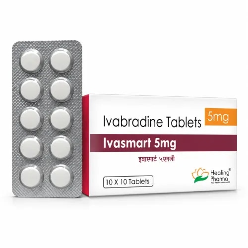Ivasmart 5 mg — Product InformationProduct Name: Ivasmart 5 mgProduct Type/Category: General Medicine / Cardiovascular & Antianginal MedicineBrand Name: IvasmartGeneric Name: IvabradineComposition: IvabradineStrength : 5 mgDosage Form: TabletMechanism:If current inhibition→ slower SA-node firing→ heart rate decreases→ myocardial workload and oxygen demand can decreaseAn important feature is that Ivabradine lowers heart rate without directly blocking beta receptors.Pregnancy & Reproductive SafetyIvabradine should not be used during pregnancy because of potential fetal risk. Appropriate pregnancy prevention considerations should follow current product-specific prescribing guidance.