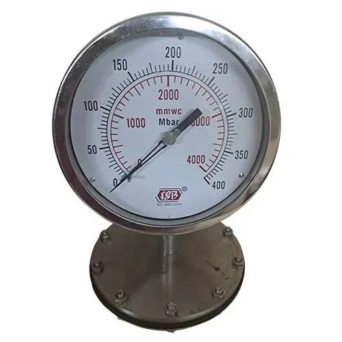 6'' DIAL0-400 MBAR /4000MMWC 1/2 BSP BOTTOM COMPLETE SS Diaphragm product image