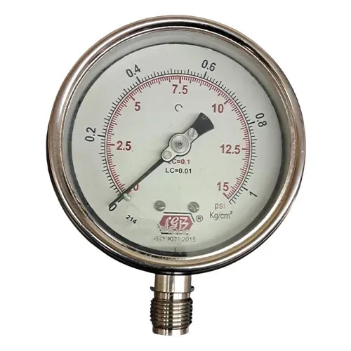 4'' DIAL0-15 PSI 3/8 BSP BOTTOM COMPLETE SS product image