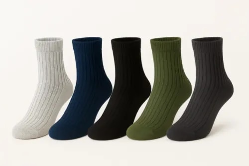 Men Casual Socks – SR IndustriesSR Industries manufactures and supplies Men Casual Socks designed for comfort, style, and everyday casual wear. These socks are suitable for pairing with sneakers, casual shoes, loafers, and another everyday footwear.Made with quality materials and designed for a comfortable fit, Men Casual Socks offer good elasticity and flexibility for regular use. Their attractive colors and modern designs make them suitable for casual outings, travel, shopping, office-casual environments, and daily activities.SR Industries offers Men Casual Socks in different sizes, colors, patterns, and designs to meet the requirements of retailers, wholesalers, distributors, and bulk buyers. With comfortable construction and reliable finishing, these socks are suitable for regular wear and various casual occasions.Key FeaturesComfortable and soft feelStylish casual designsGood elasticity and flexibilitySuitable for everyday wearLightweight constructionBreathable and comfortableDurable stitching and finishingAvailable in different colors and patternsSuitable for sneakers, loafers, and casual shoesAvailable for wholesale and bulk ordersApplicationsMen Casual Socks are suitable for:Daily casual wearCasual outingsOffice-casual wearTravelShoppingWalking and regular activitiesSneakers and casual shoesLoafersRetail and wholesale requirementsFrequently Asked Questions (Q&A)Q1. What are Men Casual Socks?Men Casual Socks are socks designed for comfortable everyday and casual use with sneakers, loafers, casual shoes, and other footwear.Q2. Who manufactures Men Casual Socks?SR Industries manufactures and supplies Men Casual Socks for retailers, wholesalers, distributors, and bulk buyers.Q3. Are Men Casual Socks suitable for daily wear?Yes. They are designed for regular use and provide comfortable fitting during everyday activities.Q4. Can these socks be worn with sneakers?Yes. Men Casual Socks are suitable for sneakers, casual shoes, loafers, and other everyday footwear.Q5. Are different colors and designs available?Yes. Different colors, patterns, and designs can be supplied according to the available product range and customer requirements.Q6. Are different sizes available?Yes. Different sizes can be supplied based on the product range and customer requirements.Q7. Can I order Men Casual Socks in bulk?Yes. SR Industries supplies Men Casual Socks for wholesale, retail, distributor, and bulk-order requirements.Q8. Are these socks suitable for travel?Yes. Their comfortable and lightweight design makes them suitable for travel and regular outdoor activities.Q9. Why choose SR Industries Men Casual Socks?SR Industries focuses on comfortable materials, attractive designs, reliable fitting, quality finishing, and consistent supply.Q10. How can I enquire about Men Casual Socks?Contact SR Industries for information about sizes, colors, designs, pricing, packaging, minimum order quantity, and bulk supply.