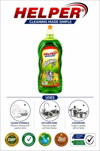 Dish Wash Gel ,Lemon (Green)-500ml. Bottle product image