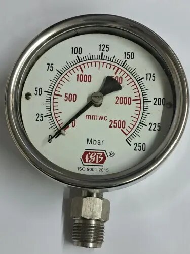 4’’ DIAL0‐2500MMWC ½ BSP BOTTOM SS CASING INT BRASS INBUILT CAPSULE DIAPHRAGM product image