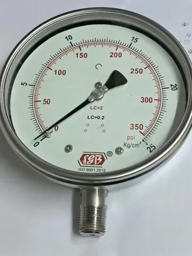 6''DIAL0-25 KG 1/2 NPT BOTTOM COMPLETE SS product image