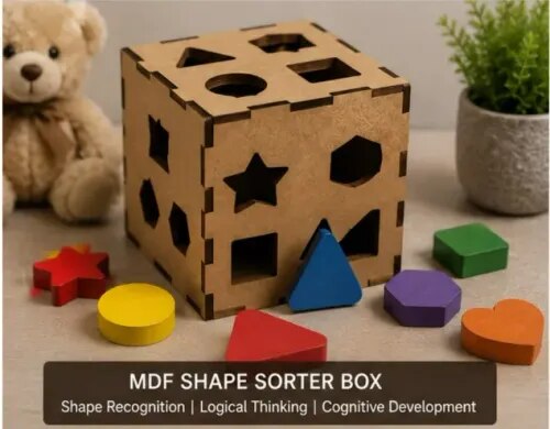 MDF Shape Sorter Box for Kids product image