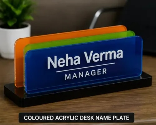Coloured Acrylic Desk Name Plate product image