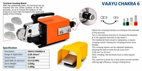 Jainson Pneumatic Crimping Tool - Vaayu Chakra 6